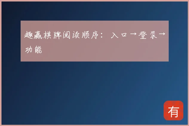 趣赢棋牌阅读顺序:入口→登录→功能